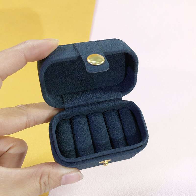 Mingxi ταξιδιωτική μίνι θήκη κοσμημάτων για δαχτυλίδια και σκουλαρίκια, φλανελ εσωτερική επένδυση, φορητό κουτί αποθήκευσης