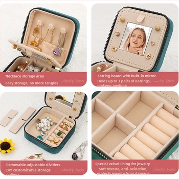 Βελούδινο φορητό κουτί κοσμημάτων για σκουλαρίκια και δαχτυλίδια, φλανελ κουτί κοσμημάτων, Ντονγκουάν, Κίνα, λιανική συσκευασία σε χαρτόνι