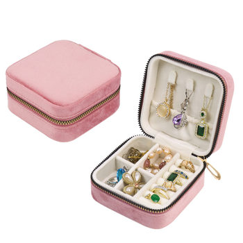 Βελούδινο φορητό κουτί κοσμημάτων για σκουλαρίκια και δαχτυλίδια, φλανελ κουτί κοσμημάτων, Ντονγκουάν, Κίνα, λιανική συσκευασία σε χαρτόνι