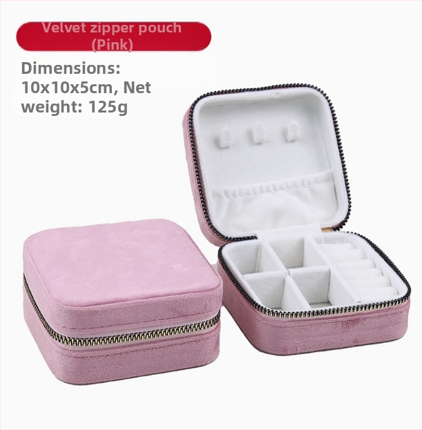 Βελούδινο φορητό κουτί κοσμημάτων για σκουλαρίκια και δαχτυλίδια, φλανελ κουτί κοσμημάτων, Ντονγκουάν, Κίνα, λιανική συσκευασία σε χαρτόνι