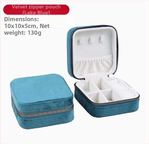Βελούδινο φορητό κουτί κοσμημάτων για σκουλαρίκια και δαχτυλίδια, φλανελ κουτί κοσμημάτων, Ντονγκουάν, Κίνα, λιανική συσκευασία σε χαρτόνι