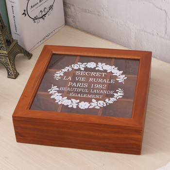 Κουτί αποθήκευσης κοσμημάτων με εννιά διαμερίσματα σε τετράγωνη διάταξη; ξύλινο υλικό; κουτί συσκευασίας.