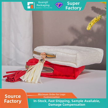 Θήκη αποθήκευσης κοσμημάτων με φούντα και φερμουάρ, Μεγάλη χωρητικότητα, βελούδινο διπλό στρώμα