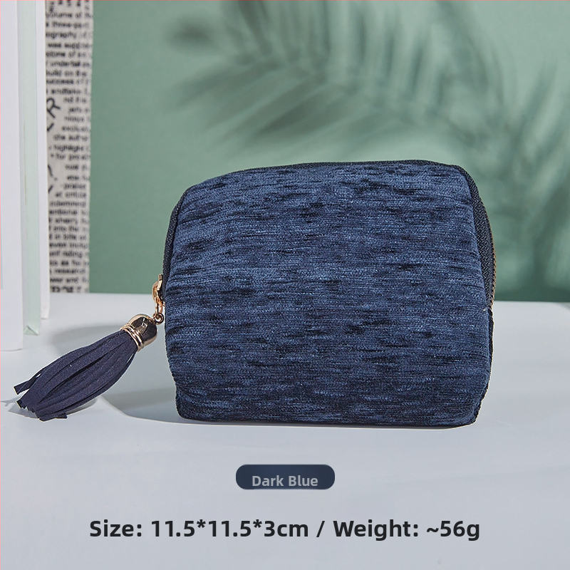 Θήκη αποθήκευσης κοσμημάτων με φούντα και φερμουάρ, Μεγάλη χωρητικότητα, βελούδινο διπλό στρώμα