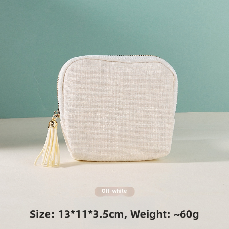 Θήκη αποθήκευσης κοσμημάτων με φούντα και φερμουάρ, Μεγάλη χωρητικότητα, βελούδινο διπλό στρώμα