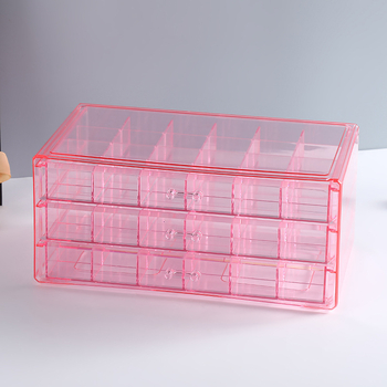 Πλαστικό κουτί αποθήκευσης κοσμημάτων με καπάκι και διαχωριστικά, τύπου συρταριού, κατάλληλο για σκουλαρίκια, κοσμήματα και είδη μανικιούρ