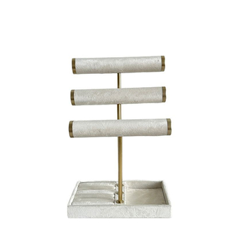 Τριώρο βιτρίνα κοσμημάτων – χειροποίητο μεταλλικό σκεύος οργάνωσης για κολιέ και βραχιόλια, υψηλής ποιότητας στυλ