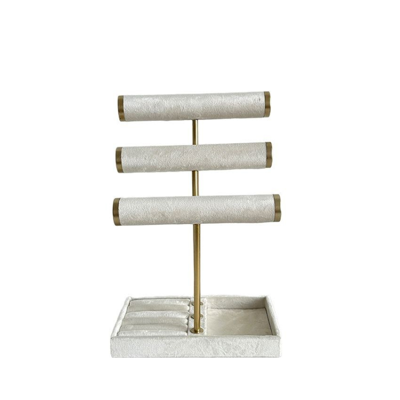 Trojedijelni stalak za nakit – ručno izrađeni metalni stalak, organizator za ogrlice i narukvice, luksuzan stil