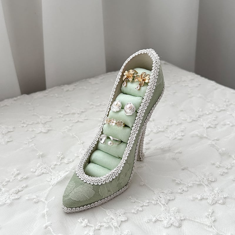 Suport de afișare pentru bijuterii, din rășină, cu două niveluri, înveliș de catifea, stil antic