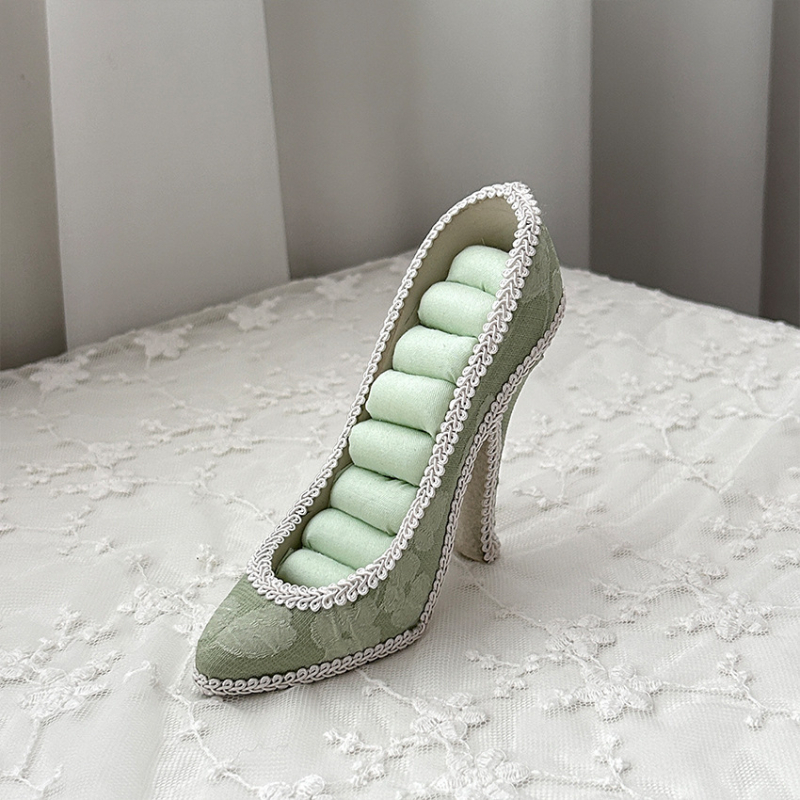 Suport de afișare pentru bijuterii, din rășină, cu două niveluri, înveliș de catifea, stil antic