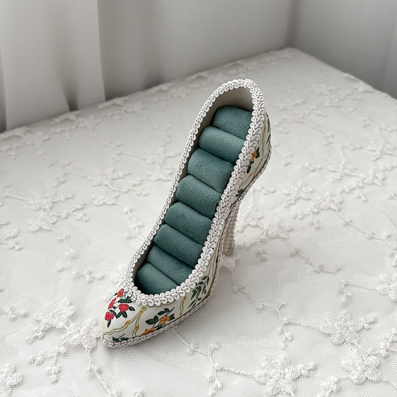 Suport de afișare pentru bijuterii, din rășină, cu două niveluri, înveliș de catifea, stil antic