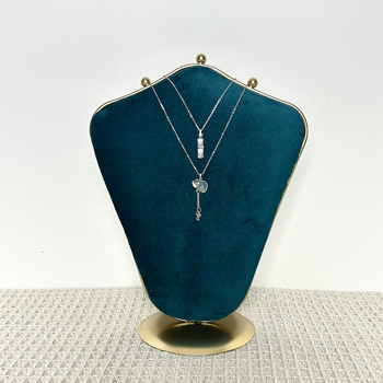 Σταντ προβολής κοσμημάτων με βελούδινο περίβλημα, ξύλινο κάλυμμα με ύφασμα, πρώτο επίπεδο, κατασκευή με ραφή, υψηλής ποιότητας εμφάνιση