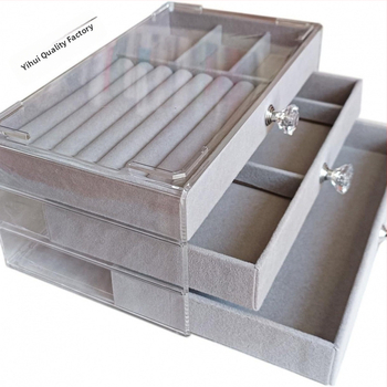 Ξύλινο πολυεπίπεδο κουτί αποθήκευσης κοσμημάτων με συρτάρια και διαχωριστικά, μεγάλη χωρητικότητα