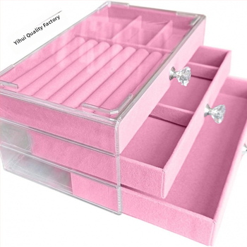 Ξύλινο πολυεπίπεδο κουτί αποθήκευσης κοσμημάτων με συρτάρια και διαχωριστικά, μεγάλη χωρητικότητα