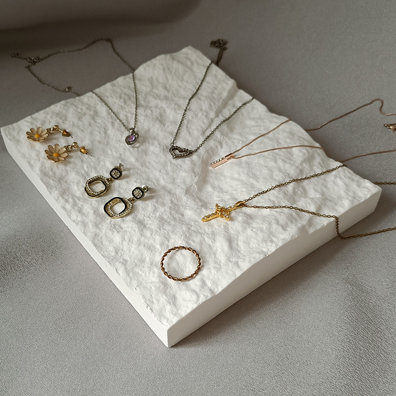 Φωτογραφικό αξεσουάρ για κοσμήματα – πλάκα με υφή γύψου και μοτίβο λίθου, vintage στυλ