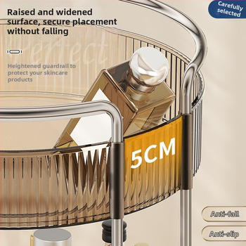 Περιστρεφόμενος οργανωτής καλλυντικών για επιφάνεια γραφείου – πλαστικός, χωρίς οπές, μοντέρνος μινιμαλιστικός σχεδιασμός