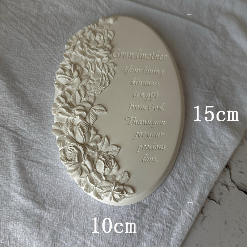 Δίσκος επίδειξης κοσμημάτων με γύψινο τριαντάφυλλο, vintage στυλ αποθήκευσης και προβολής για κολιέ (Spring 2025)