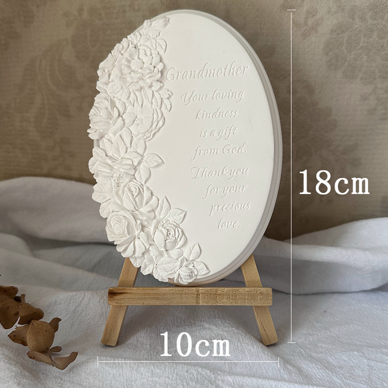 Δίσκος επίδειξης κοσμημάτων με γύψινο τριαντάφυλλο, vintage στυλ αποθήκευσης και προβολής για κολιέ (Spring 2025)