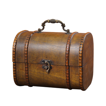 Ξύλινο κουτί αποθήκευσης με ρετρό σχέδιο βαλίτσας, κατάλληλο για έγγραφα και κοσμήματα, κλασικός σχεδιασμός, οικιακή χρήση