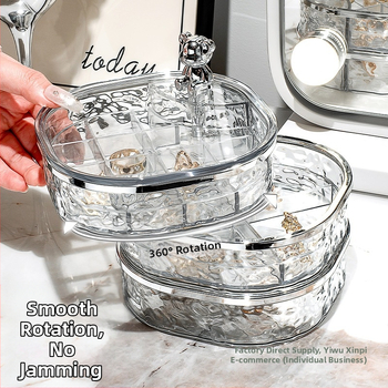 Κουτί αποθήκευσης κοσμημάτων με πολύ-επίπεδο περιστρεφόμενο σχέδιο, υλικό από μεταξωτό λουλουδι, χωρητικότητα 18 L, ιαπωνικό στυλ (Μοντέλο 985)