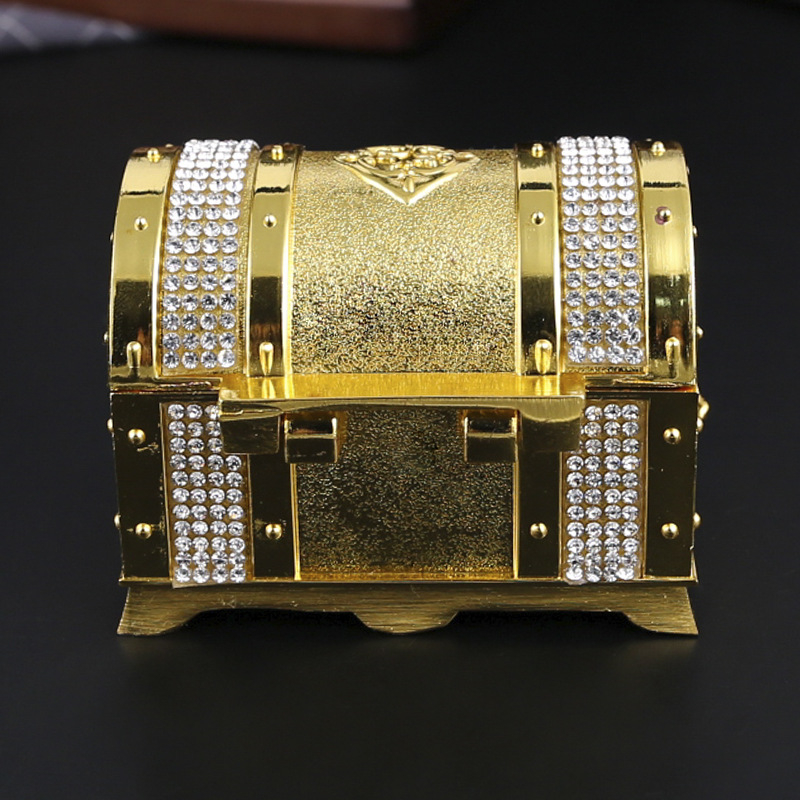 Κουτί αποθήκευσης κοσμημάτων από κράμα ψευδάργύρου, ευρωπαϊκού στιλ ρετρό κλασικό σχέδιο; μάρκα burronwood; συσκευασία κοσμημάτων; βάρος 0.2