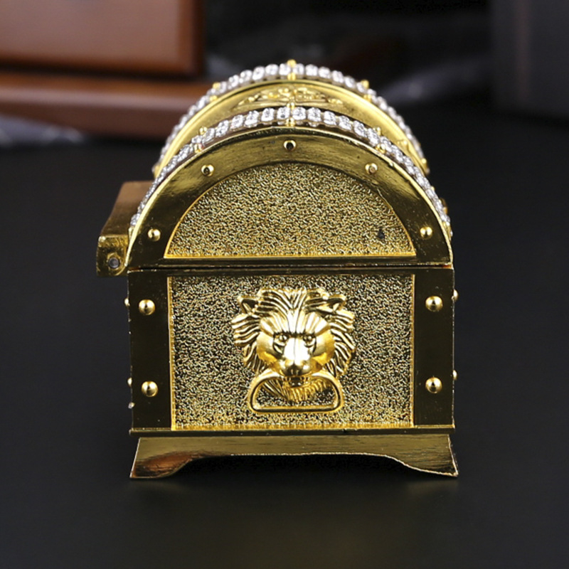 Κουτί αποθήκευσης κοσμημάτων από κράμα ψευδάργύρου, ευρωπαϊκού στιλ ρετρό κλασικό σχέδιο; μάρκα burronwood; συσκευασία κοσμημάτων; βάρος 0.2