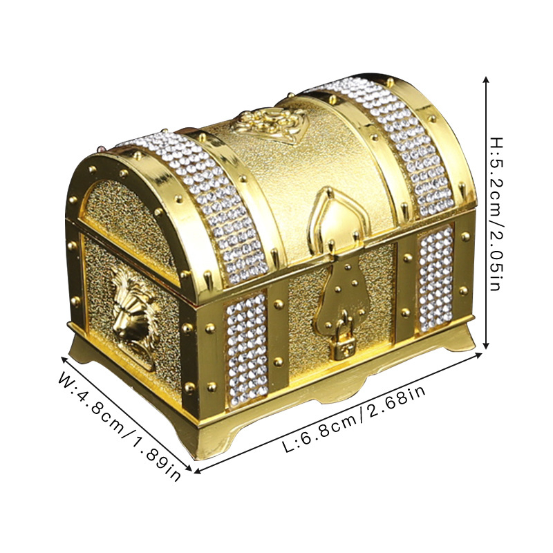 Κουτί αποθήκευσης κοσμημάτων από κράμα ψευδάργύρου, ευρωπαϊκού στιλ ρετρό κλασικό σχέδιο; μάρκα burronwood; συσκευασία κοσμημάτων; βάρος 0.2