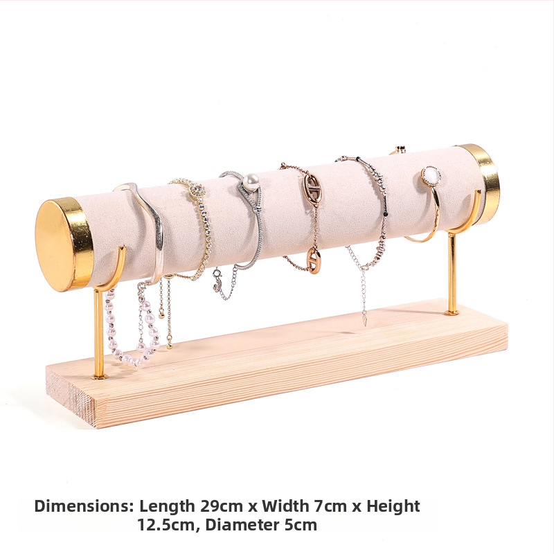 Ξύλινο τριώροφο εκθετήριο για βραχιόλια, σχεδίαση βήματος, οργανωτής κοσμημάτων