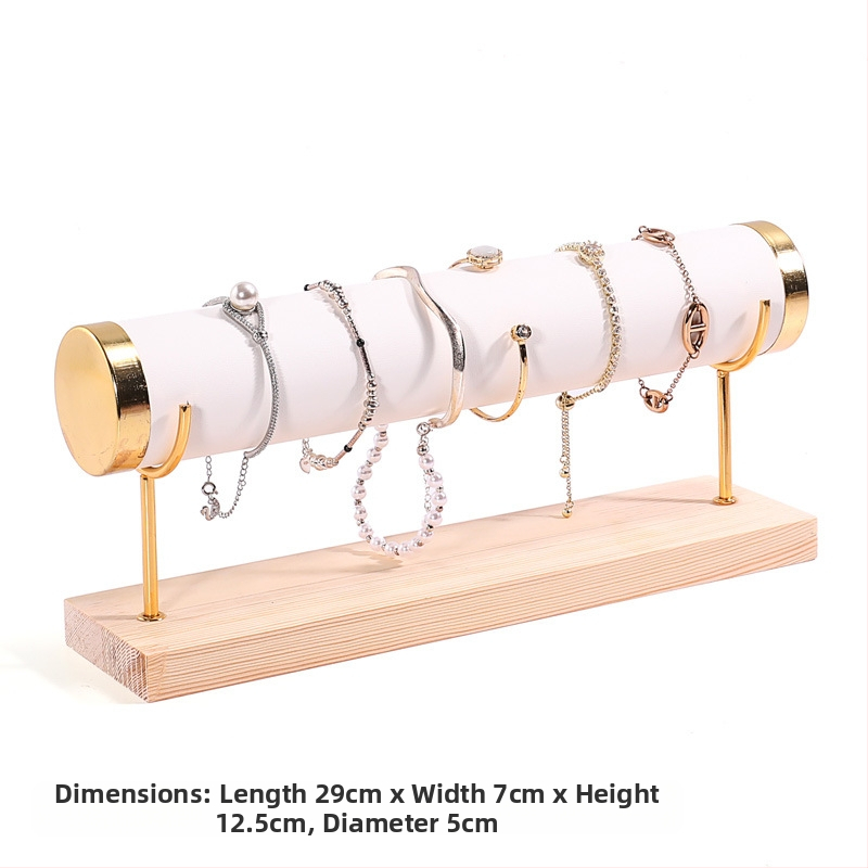 Ξύλινο τριώροφο εκθετήριο για βραχιόλια, σχεδίαση βήματος, οργανωτής κοσμημάτων