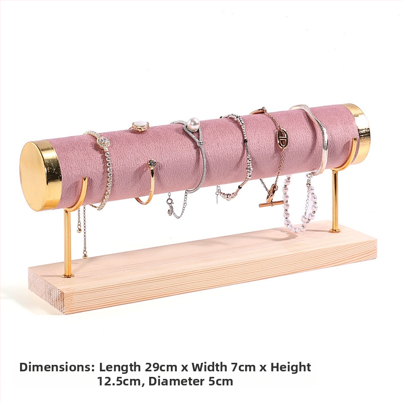 Ξύλινο τριώροφο εκθετήριο για βραχιόλια, σχεδίαση βήματος, οργανωτής κοσμημάτων