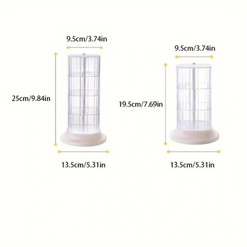 Περιστρεφόμενη βάση κοσμημάτων, επιτραπέζια, 4 επίπεδα, πλαστική, ανθεκτική στη σκόνη, πολυλειτουργική