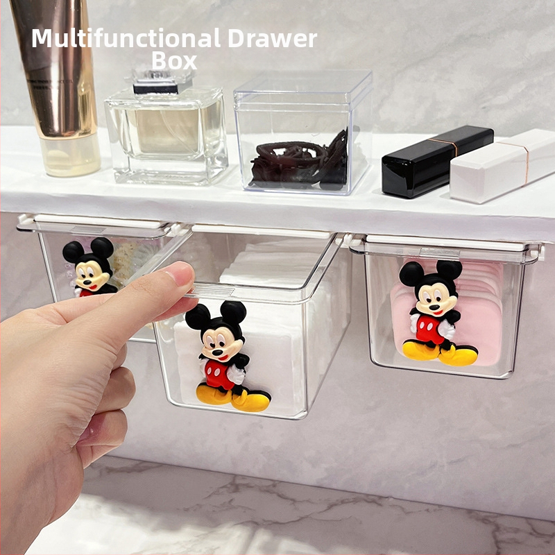 Pod zrkadlom zásuvková skrinka – roztomilý karikatúrny dizajn, kúpeľňový organizér, plast, prachotesný