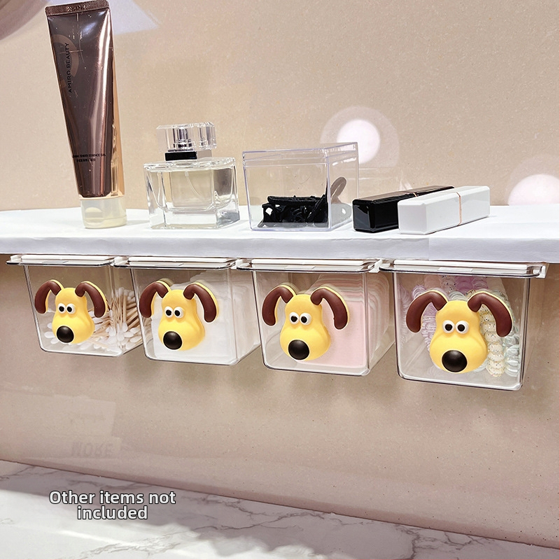 Pod zrkadlom zásuvková skrinka – roztomilý karikatúrny dizajn, kúpeľňový organizér, plast, prachotesný
