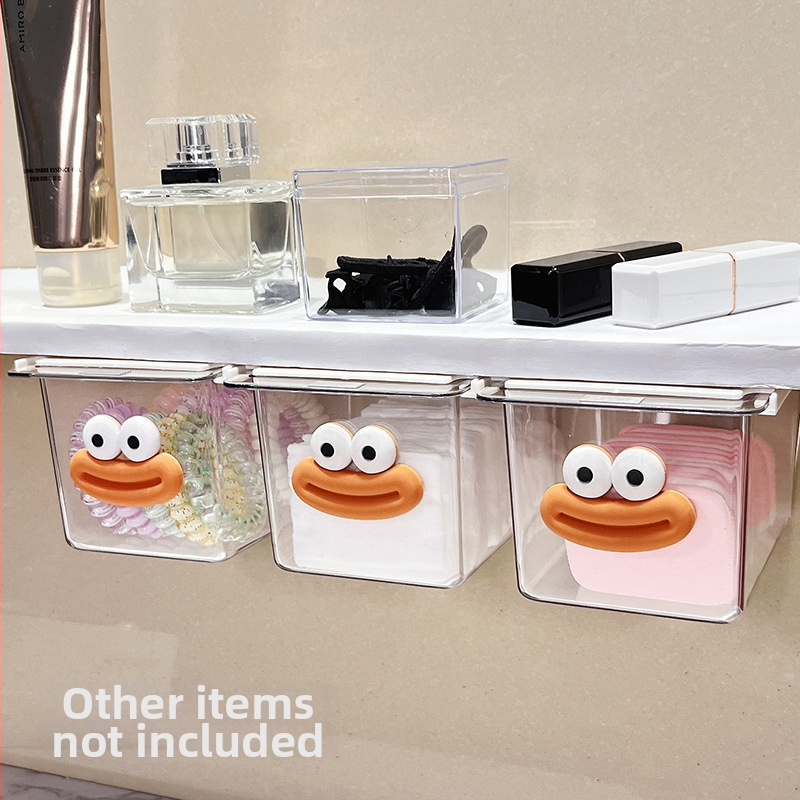 Zem spoguļa atvilktņu uzglabāšanas kārba – jauks karikatūru dizains vannas istabai, plastmasa, putekļu aizsardzība