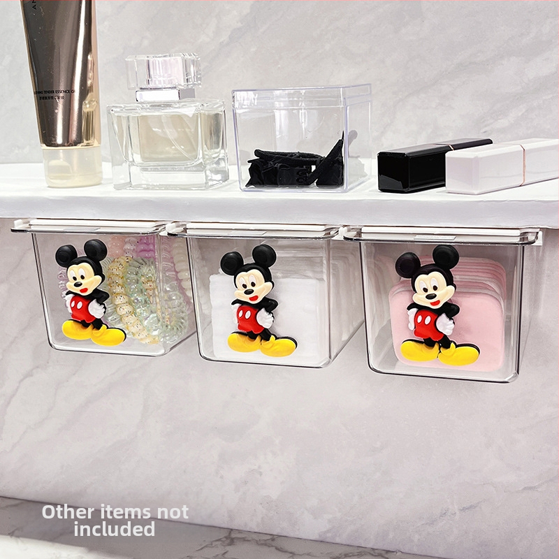 Zem spoguļa atvilktņu uzglabāšanas kārba – jauks karikatūru dizains vannas istabai, plastmasa, putekļu aizsardzība