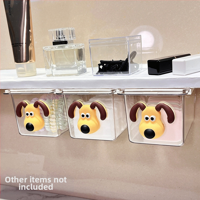 Zem spoguļa atvilktņu uzglabāšanas kārba – jauks karikatūru dizains vannas istabai, plastmasa, putekļu aizsardzība