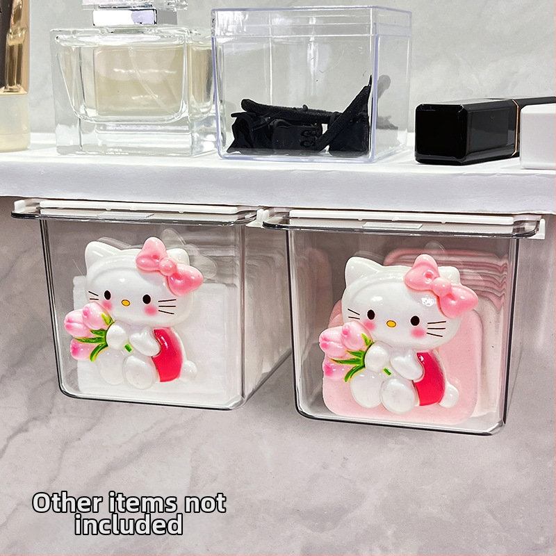 Zem spoguļa atvilktņu uzglabāšanas kārba – jauks karikatūru dizains vannas istabai, plastmasa, putekļu aizsardzība