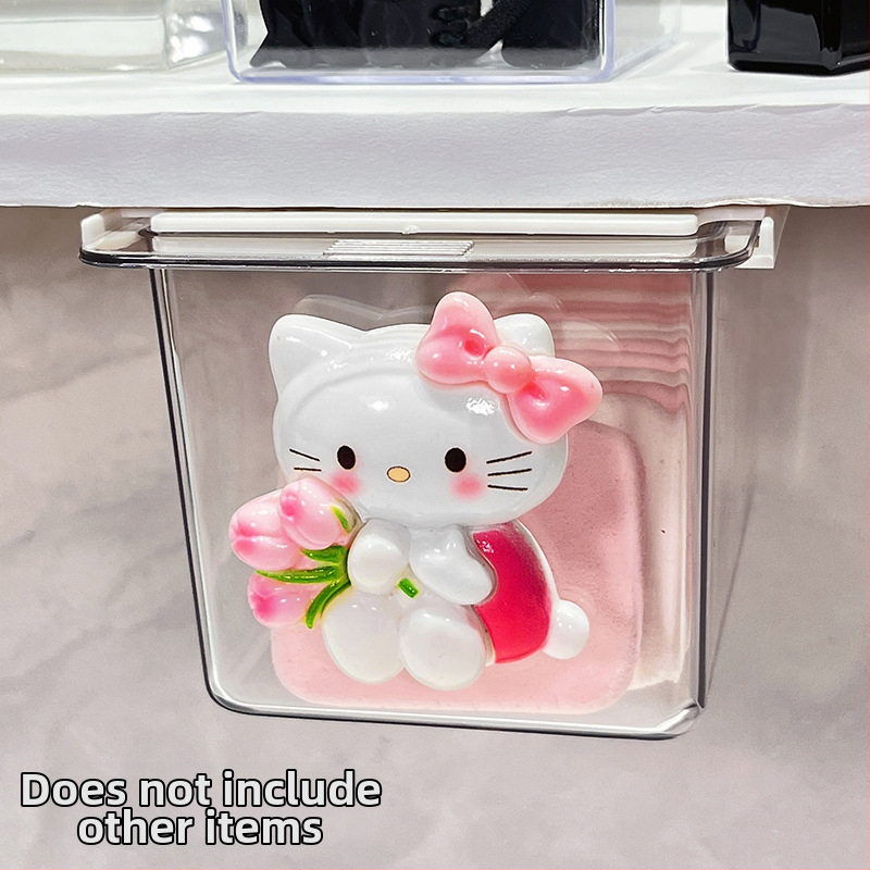 Zem spoguļa atvilktņu uzglabāšanas kārba – jauks karikatūru dizains vannas istabai, plastmasa, putekļu aizsardzība