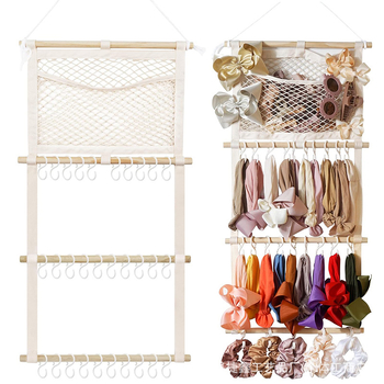 Fejpánt tartó – fa/bambusz anyag, falra szerelhető szívó rögzítés, egyszerű és modern stílus, a hajkiegészítők nappaliban történő tárolására, 2025-ben debütál