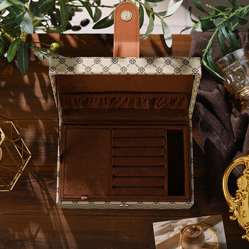 Κουτί κοσμημάτων από δέρμα – πολυεπίπεδη, υψηλής ποιότητας, για δαχτυλίδια, κολιέ και σκουλαρίκια; Υλικό Cortex, Στυλ Κορεατικής Έκδοσης, Σκληρότητα Σκληρή, Μοτίβο Ρίγες; Μάρκα Sanpanzi