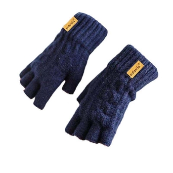 Γάντια με μισά δάχτυλα – πλεκτά, συμβατά με οθόνη αφής, ζεστά, ανθεκτικά στον άνεμο, Jacquard μοτίβο, μονόχρωμα, χειμώνας, unisex