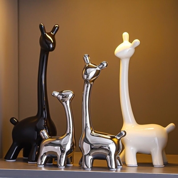 Κεραμική φιγούρα ελαφιού σε μοντέρνο μινιμαλιστικό στυλ, διακοσμητικό για σαλόνι, είσοδο και τηλεοπτικό έπιπλο
