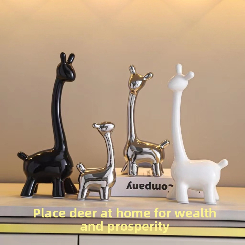 Κεραμική φιγούρα ελαφιού σε μοντέρνο μινιμαλιστικό στυλ, διακοσμητικό για σαλόνι, είσοδο και τηλεοπτικό έπιπλο