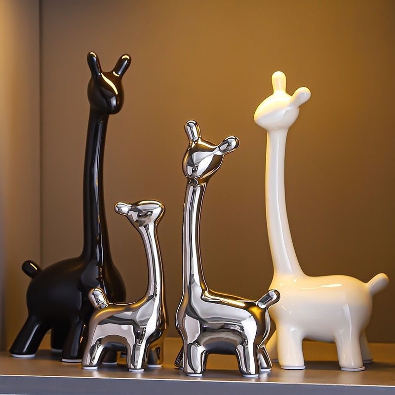 Κεραμική φιγούρα ελαφιού σε μοντέρνο μινιμαλιστικό στυλ, διακοσμητικό για σαλόνι, είσοδο και τηλεοπτικό έπιπλο