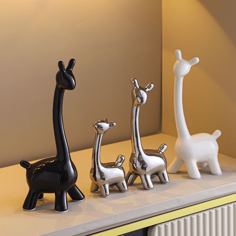 Κεραμική φιγούρα ελαφιού σε μοντέρνο μινιμαλιστικό στυλ, διακοσμητικό για σαλόνι, είσοδο και τηλεοπτικό έπιπλο