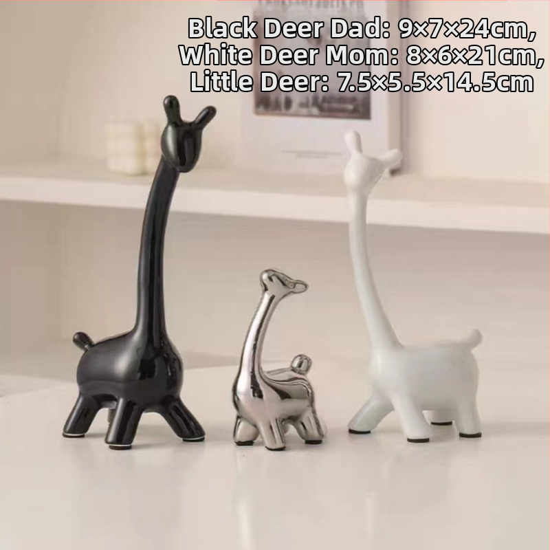 Κεραμική φιγούρα ελαφιού σε μοντέρνο μινιμαλιστικό στυλ, διακοσμητικό για σαλόνι, είσοδο και τηλεοπτικό έπιπλο