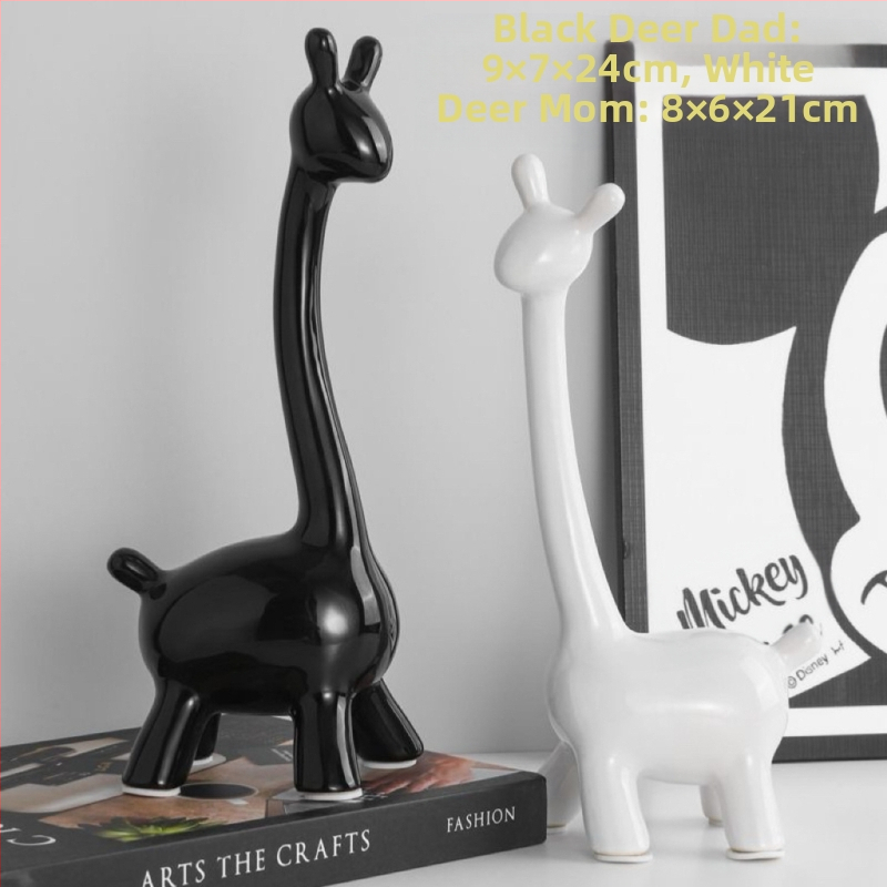 Κεραμική φιγούρα ελαφιού σε μοντέρνο μινιμαλιστικό στυλ, διακοσμητικό για σαλόνι, είσοδο και τηλεοπτικό έπιπλο