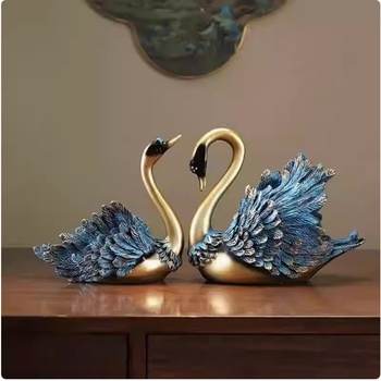 Статуэтка на лебед — модерен минималистичен стил (материал: синтетична смола; категория: животни; опаковка: обикновена)