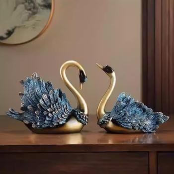 Статуэтка на лебед — модерен минималистичен стил (материал: синтетична смола; категория: животни; опаковка: обикновена)