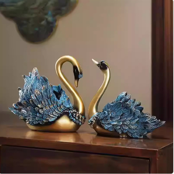 Статуэтка на лебед — модерен минималистичен стил (материал: синтетична смола; категория: животни; опаковка: обикновена)